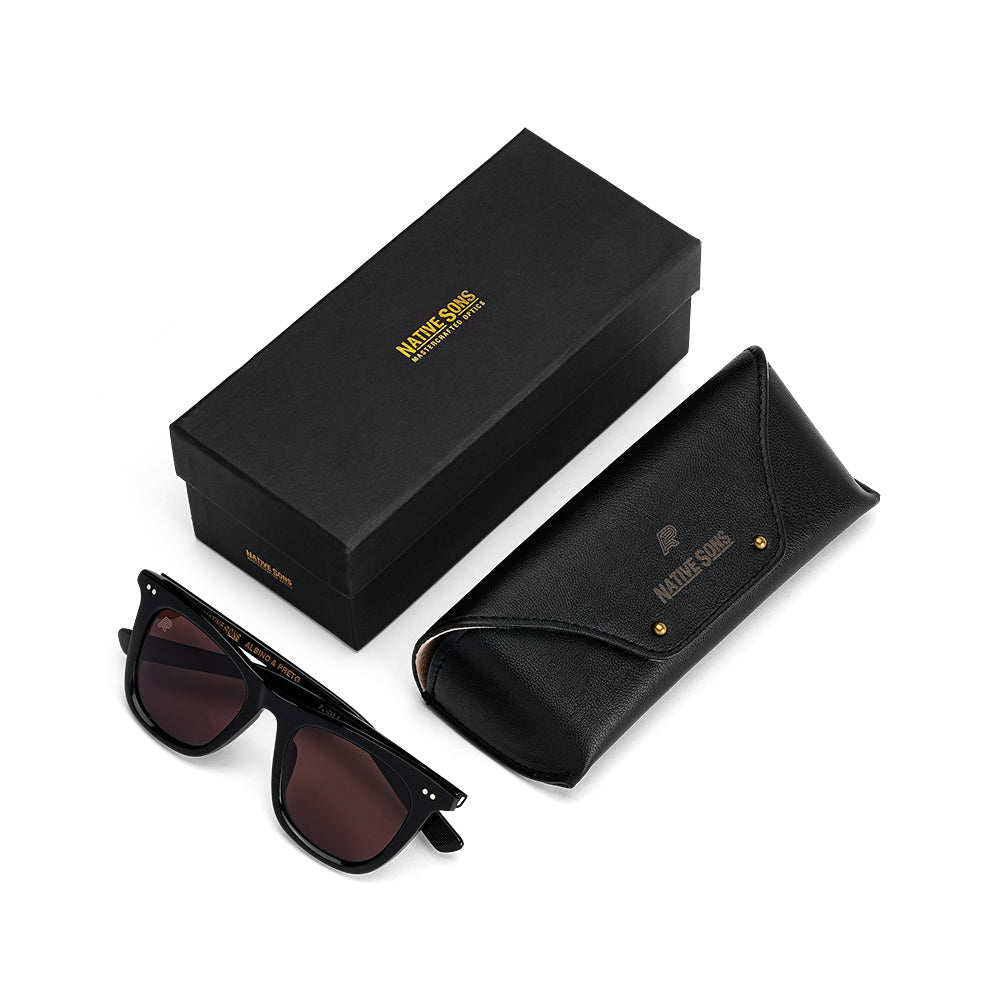 A&P ALBINO & PRETO SPIRIT BLACK W BROWN LENS